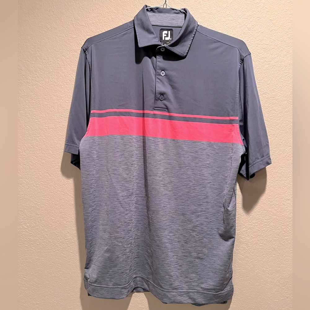 Foot Joy Gray and Pink Golf Shirt